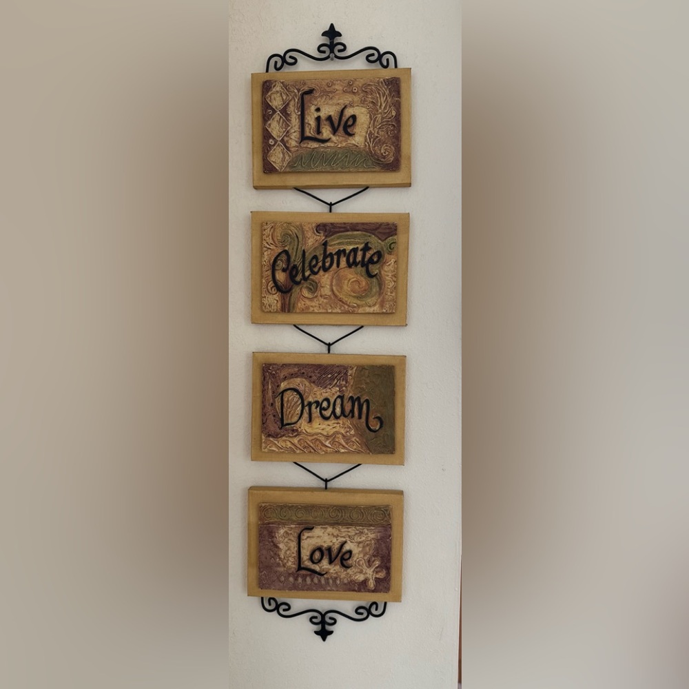 Home Interiors Inspirational Wall Decor in Brown and Black